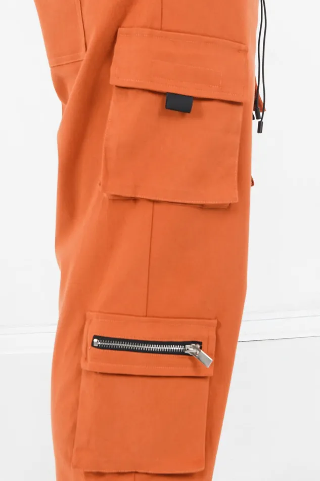 Men Sixth June Paris Jeans Trousers Twill Pockets Cargo Pants Orange Men Sixth June Paris Jeans Trousers Twill Pockets Cargo Pants Orange