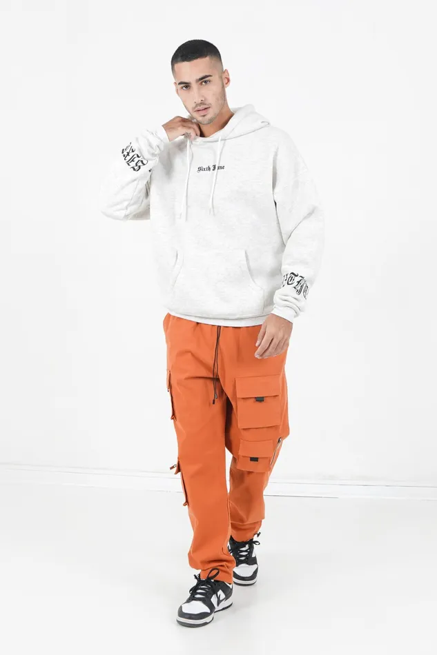 Men Sixth June Paris Jeans Trousers Twill Pockets Cargo Pants Orange Men Sixth June Paris Jeans Trousers Twill Pockets Cargo Pants Orange