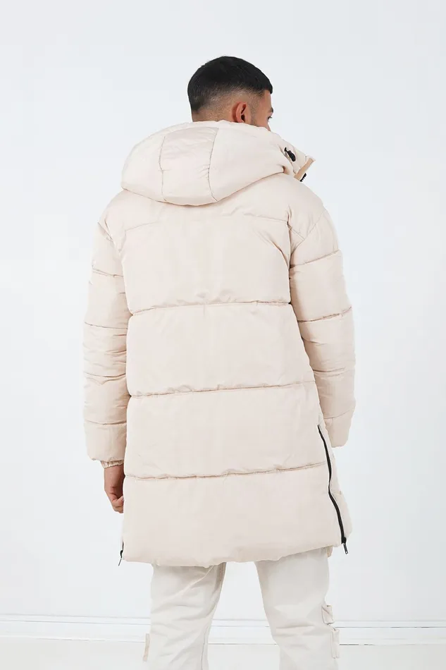 Men Sixth June Paris Outerwear Padded Long Down Jacket Beige Men Sixth June Paris Outerwear Padded Long Down Jacket Beige