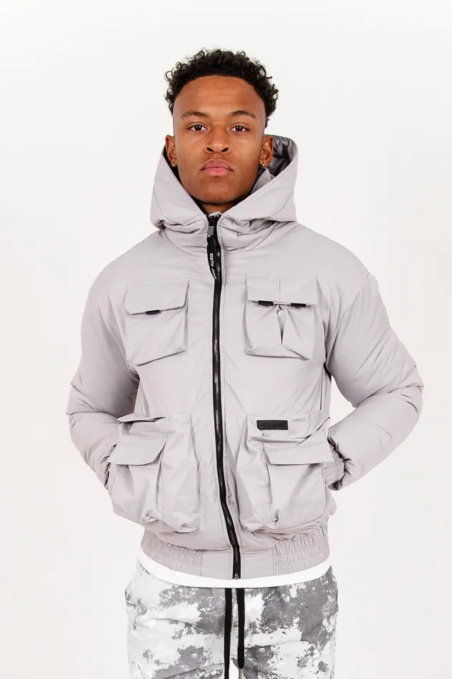 Men Sixth June Paris Outerwear Padded Tactical Jacket Grey Men Sixth June Paris Outerwear Padded Tactical Jacket Grey