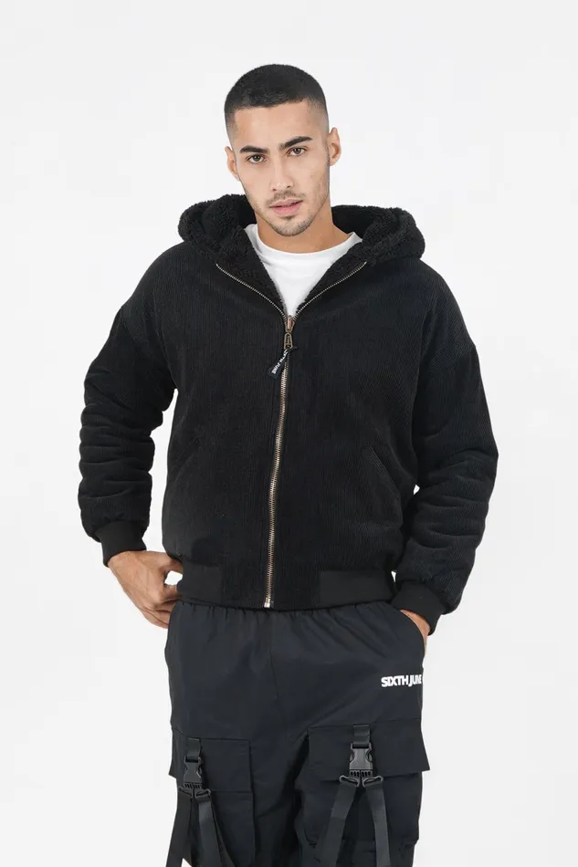 Men Sixth June Paris Outerwear Reversible Velvet Sherpa Jacket Black Men Sixth June Paris Outerwear Reversible Velvet Sherpa Jacket Black