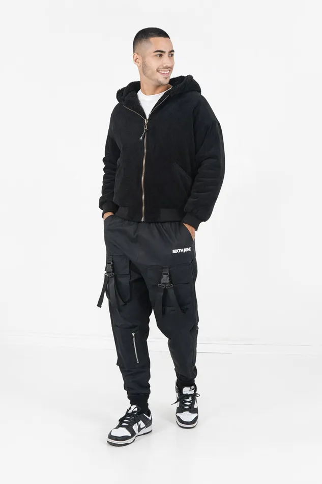 Men Sixth June Paris Outerwear Reversible Velvet Sherpa Jacket Black Men Sixth June Paris Outerwear Reversible Velvet Sherpa Jacket Black