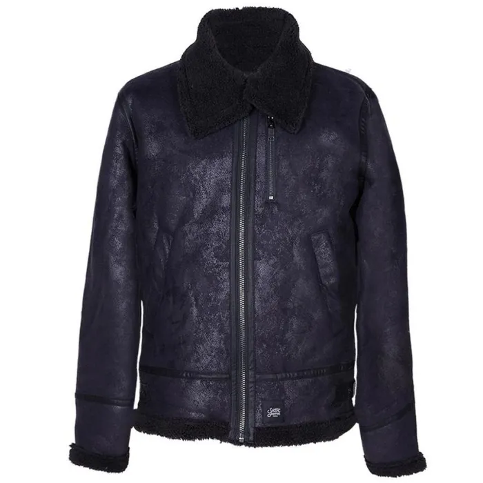Men Sixth June Paris Outerwear Shearling Aviator Jacket Black