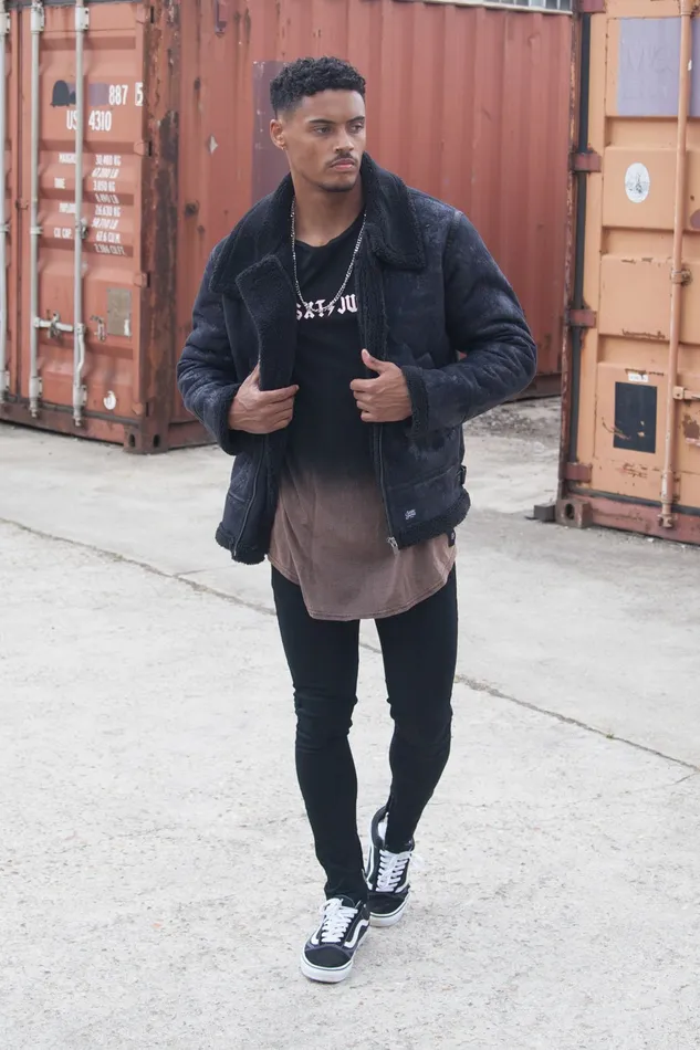 Men Sixth June Paris Outerwear Shearling Aviator Jacket Black Men Sixth June Paris Outerwear Shearling Aviator Jacket Black