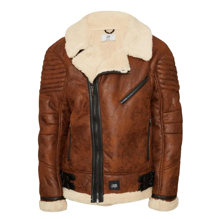 Men Sixth June Paris Outerwear Sherpa Aviator Jacket Brown