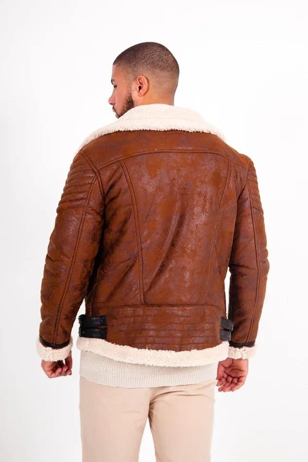 Men Sixth June Paris Outerwear Sherpa Aviator Jacket Brown Men Sixth June Paris Outerwear Sherpa Aviator Jacket Brown