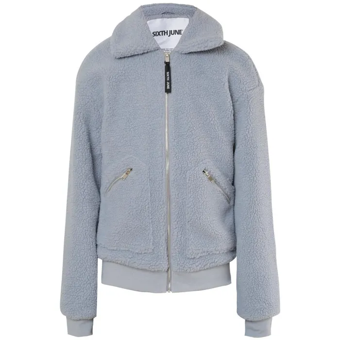 Men Sixth June Paris Outerwear Sherpa Cosy Jacket Grey