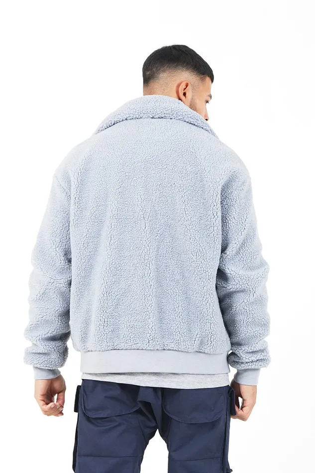 Men Sixth June Paris Outerwear Sherpa Cosy Jacket Grey Men Sixth June Paris Outerwear Sherpa Cosy Jacket Grey