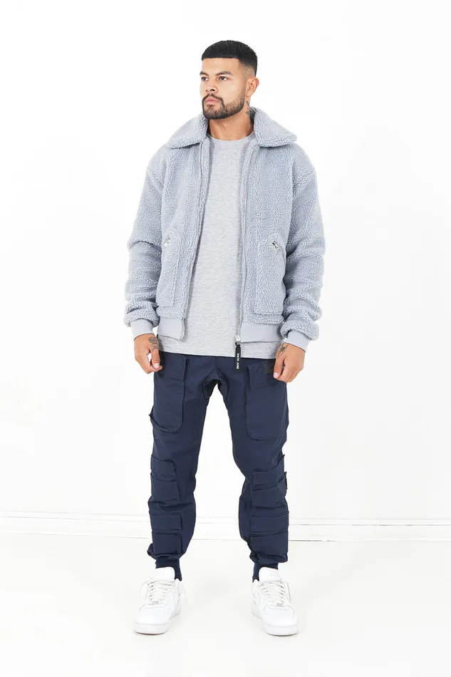 Men Sixth June Paris Outerwear Sherpa Cosy Jacket Grey Men Sixth June Paris Outerwear Sherpa Cosy Jacket Grey