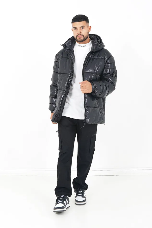 Men Sixth June Paris Outerwear Short Padded Down Jacket Black Men Sixth June Paris Outerwear Short Padded Down Jacket Black
