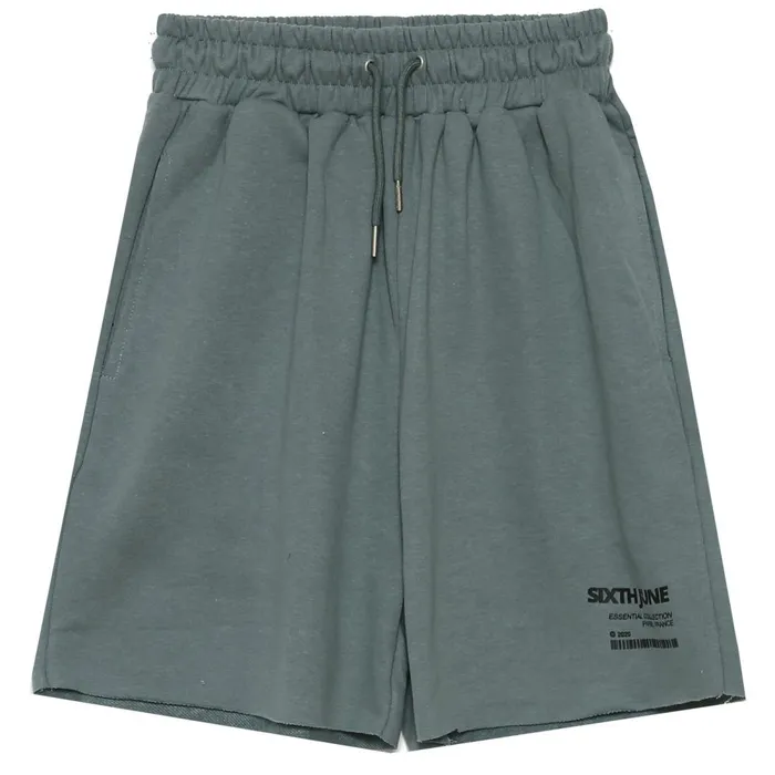 Men Sixth June Paris Shorts and Swimwear Barcode Irregular Edge Shorts Green