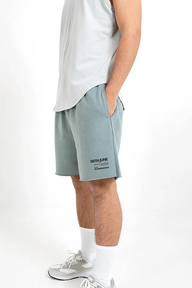 Men Sixth June Paris Shorts and Swimwear Barcode Irregular Edge Shorts Green Men Sixth June Paris Shorts and Swimwear Barcode Irregular Edge Shorts Green