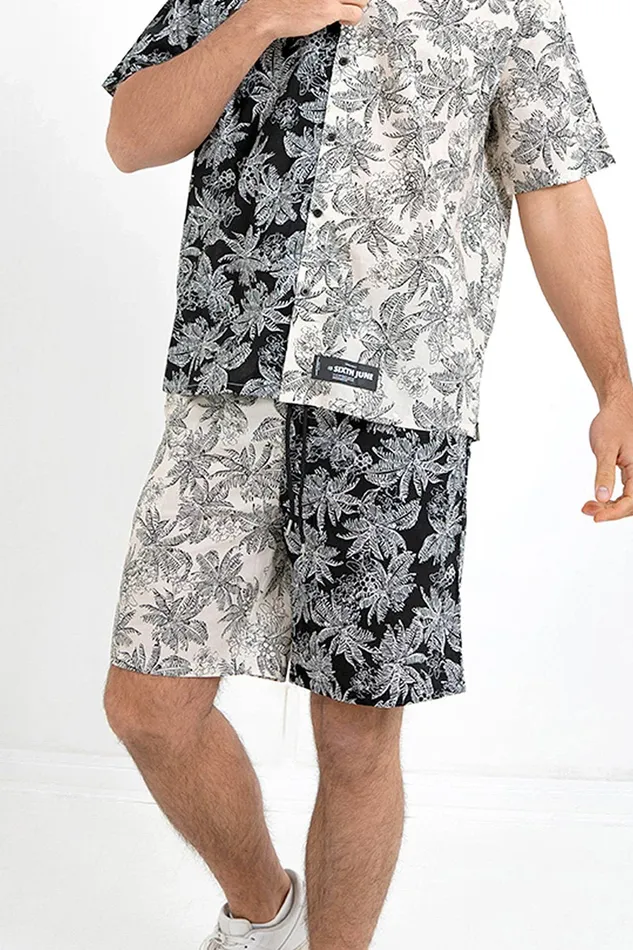 Men Sixth June Paris Shorts and Swimwear Tropical Bicolored Shorts Beige Black Multi Men Sixth June Paris Shorts and Swimwear Tropical Bicolored Shorts Beige Black Multi