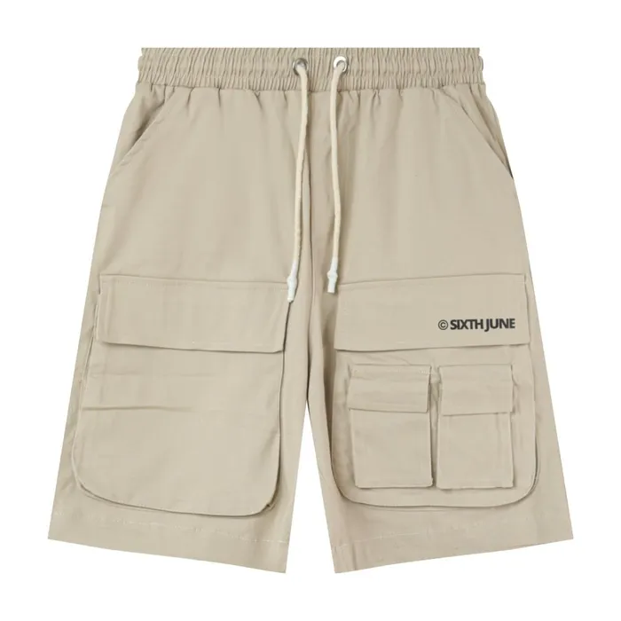 Men Sixth June Paris Shorts and Swimwear Utility Shorts Logo Beige