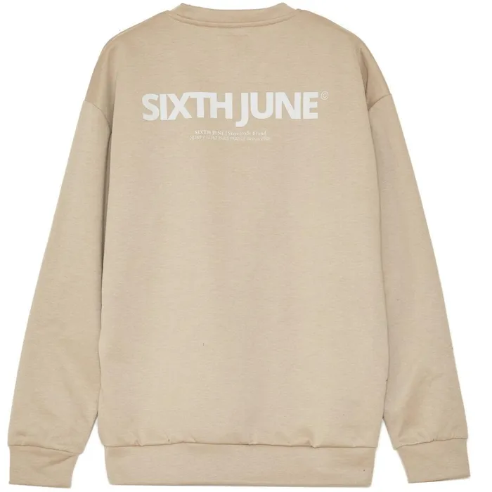 Men Sixth June Paris Sweats Knitwear Basic Logo Sweatshirt Beige