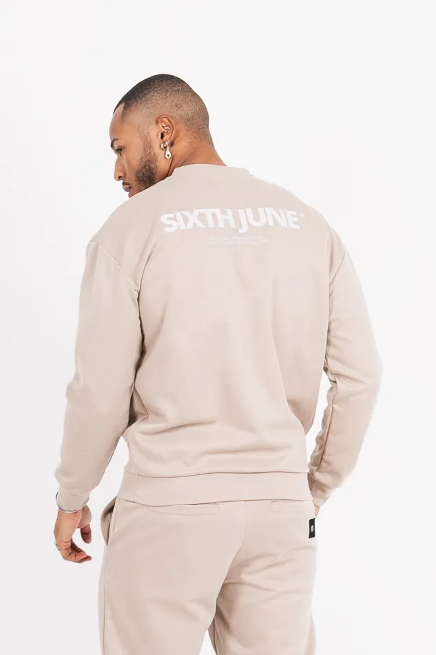 Men Sixth June Paris Sweats Knitwear Basic Logo Sweatshirt Beige Men Sixth June Paris Sweats Knitwear Basic Logo Sweatshirt Beige
