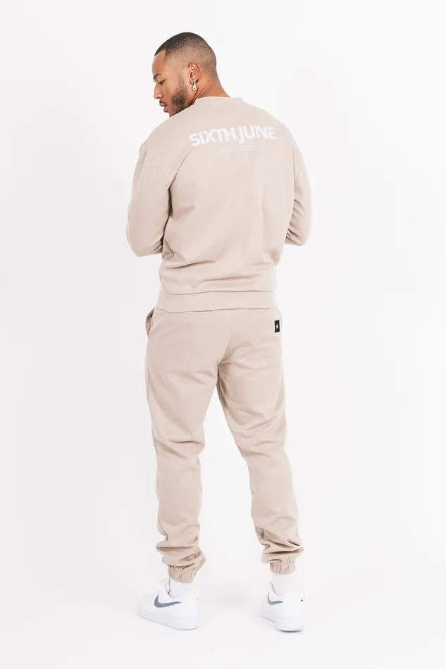 Men Sixth June Paris Sweats Knitwear Basic Logo Sweatshirt Beige Men Sixth June Paris Sweats Knitwear Basic Logo Sweatshirt Beige