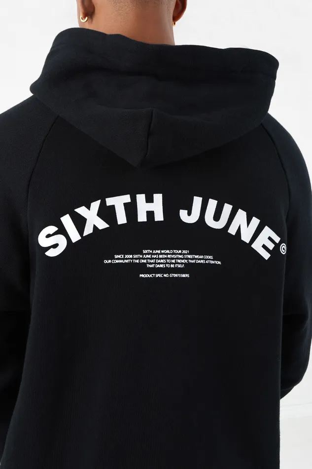 Men Sixth June Paris Sweats Knitwear Curved Logo Hoodie Black Men Sixth June Paris Sweats Knitwear Curved Logo Hoodie Black