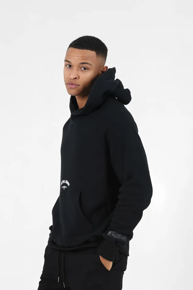 Men Sixth June Paris Sweats Knitwear Curved Logo Hoodie Black Men Sixth June Paris Sweats Knitwear Curved Logo Hoodie Black