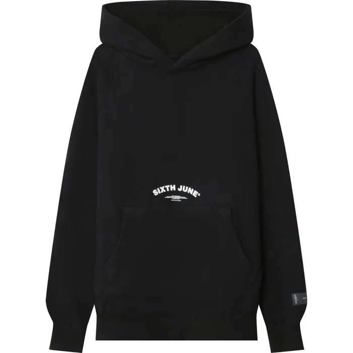 Men Sixth June Paris Sweats Knitwear Curved Logo Hoodie Black Men Sixth June Paris Sweats Knitwear Curved Logo Hoodie Black