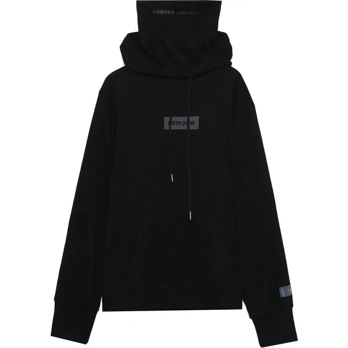 Men Sixth June Paris Sweats Knitwear Neck Warmer Hoodie Black