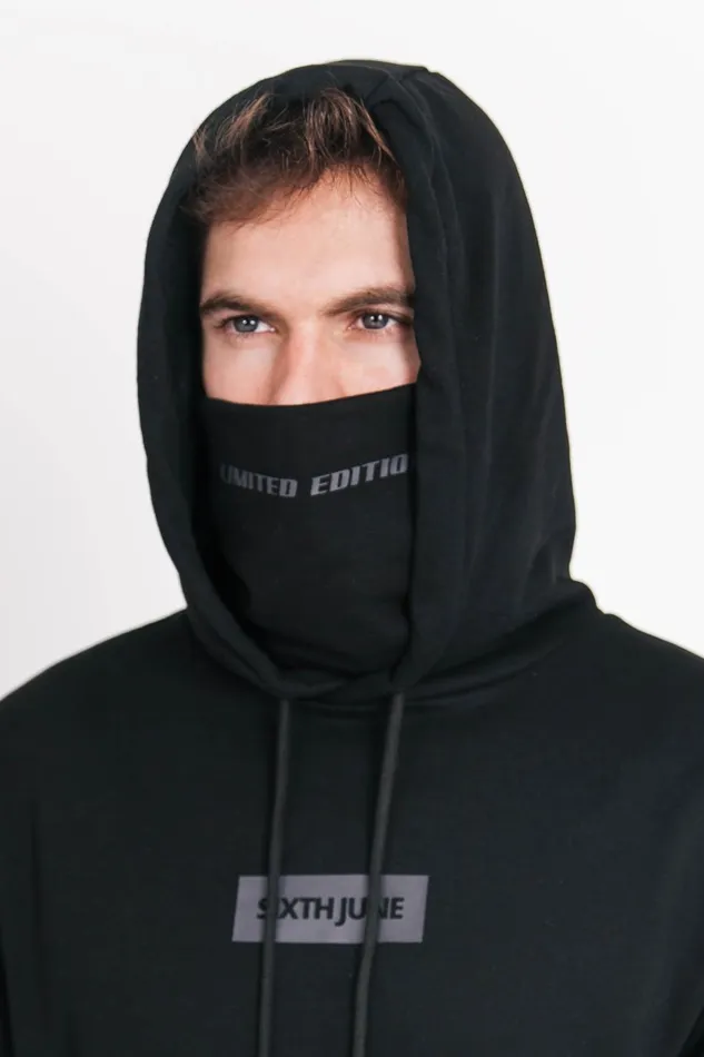 Men Sixth June Paris Sweats Knitwear Neck Warmer Hoodie Black Men Sixth June Paris Sweats Knitwear Neck Warmer Hoodie Black