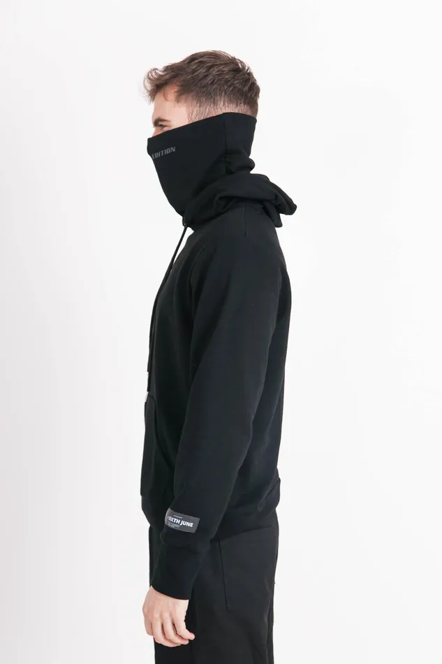 Men Sixth June Paris Sweats Knitwear Neck Warmer Hoodie Black Men Sixth June Paris Sweats Knitwear Neck Warmer Hoodie Black