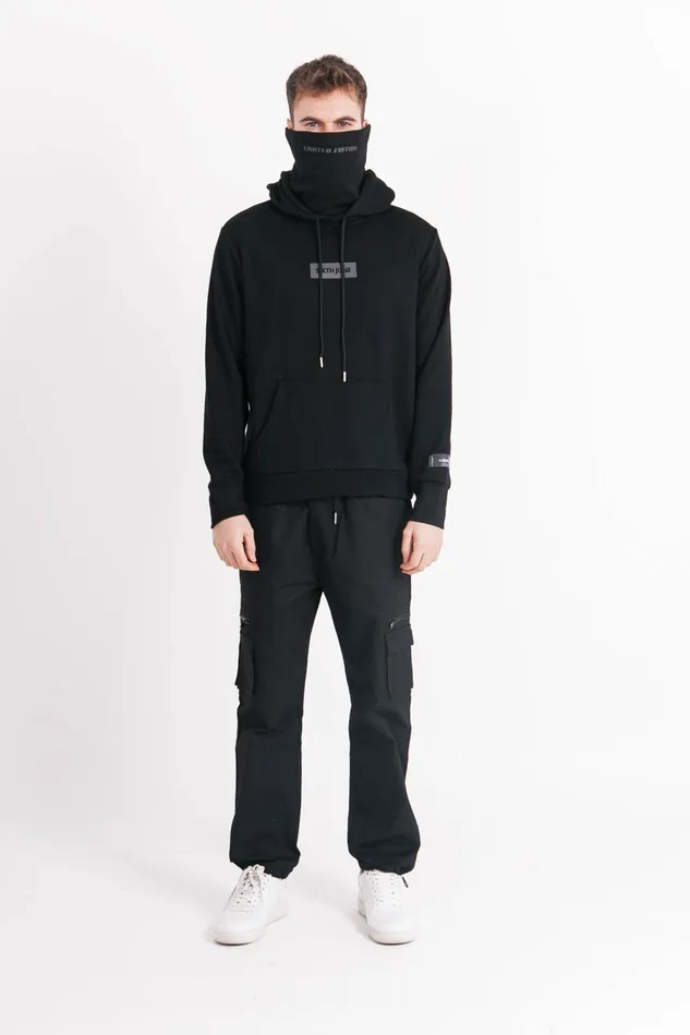 Men Sixth June Paris Sweats Knitwear Neck Warmer Hoodie Black Men Sixth June Paris Sweats Knitwear Neck Warmer Hoodie Black