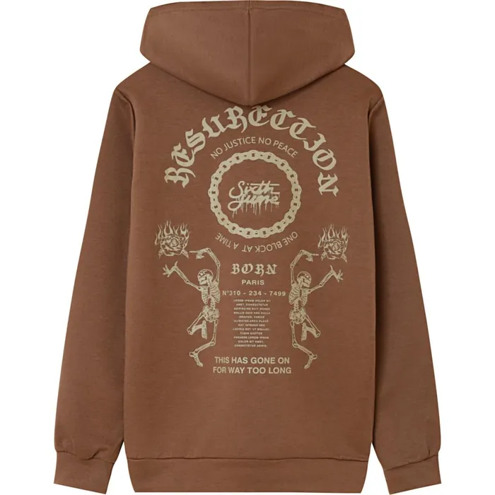 Men Sixth June Paris Sweats Knitwear Resurection Hoodie Brown