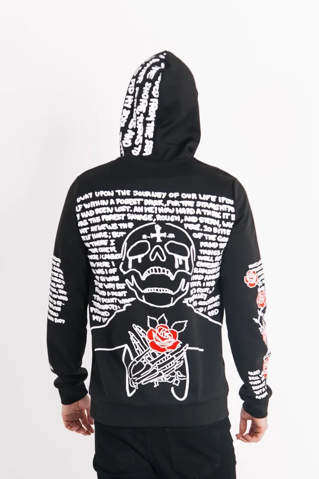 Men Sixth June Paris Sweats Knitwear Skull Print Hoodie White Black Men Sixth June Paris Sweats Knitwear Skull Print Hoodie White Black