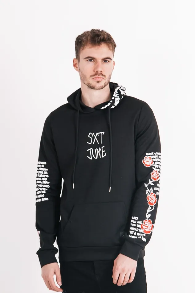Men Sixth June Paris Sweats Knitwear Skull Print Hoodie White Black Men Sixth June Paris Sweats Knitwear Skull Print Hoodie White Black