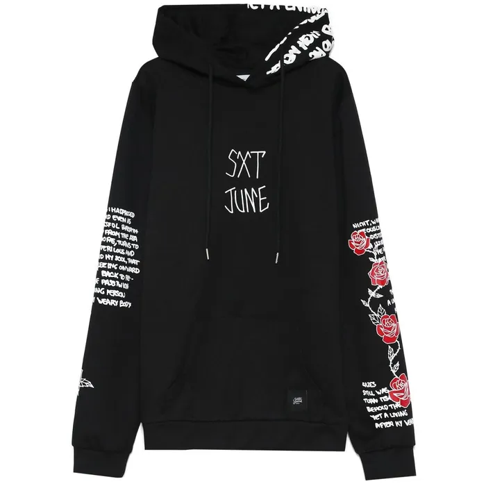 Men Sixth June Paris Sweats Knitwear Skull Print Hoodie White Black Men Sixth June Paris Sweats Knitwear Skull Print Hoodie White Black