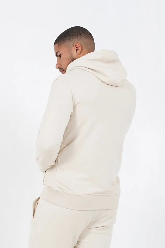 Men Sixth June Paris Sweats Knitwear Soft Embroidered Logo Hoodie Beige Men Sixth June Paris Sweats Knitwear Soft Embroidered Logo Hoodie Beige