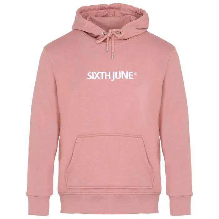 Men Sixth June Paris Sweats Knitwear Soft Embroidered Logo Hoodie Pink