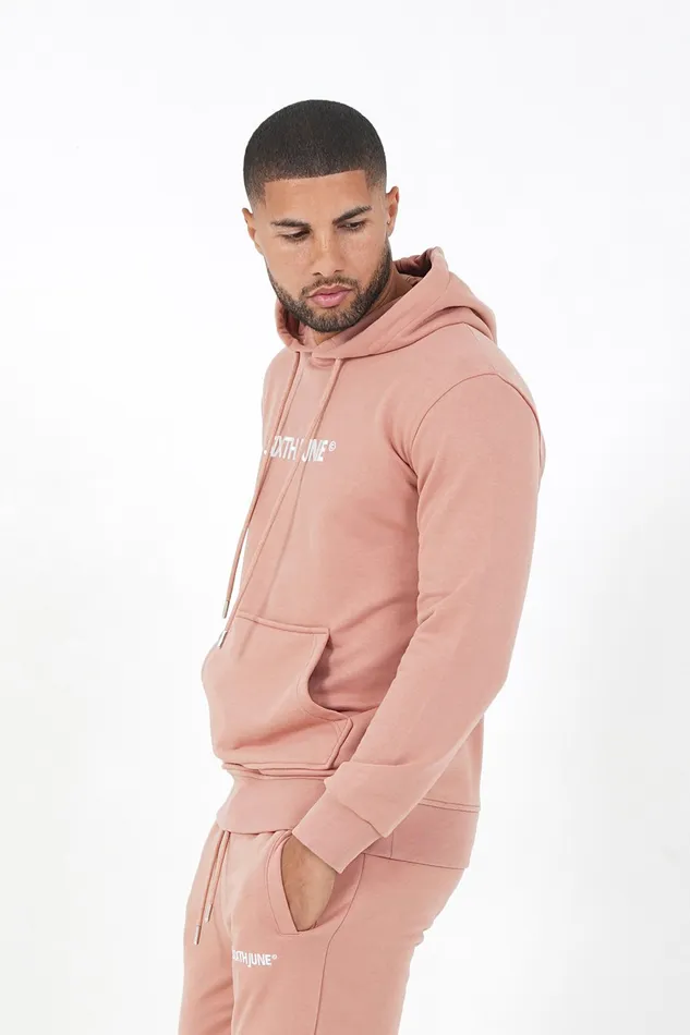 Men Sixth June Paris Sweats Knitwear Soft Embroidered Logo Hoodie Pink Men Sixth June Paris Sweats Knitwear Soft Embroidered Logo Hoodie Pink