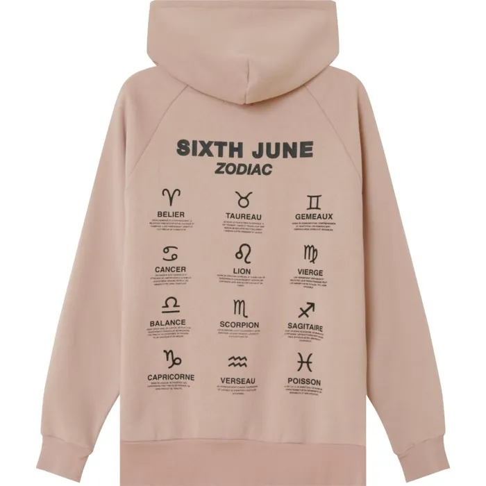 Men Sixth June Paris Sweats Knitwear Zodiac Signs Hoodie Beige Pink