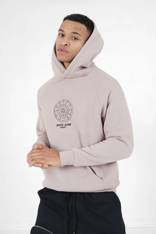 Men Sixth June Paris Sweats Knitwear Zodiac Signs Hoodie Beige Pink Men Sixth June Paris Sweats Knitwear Zodiac Signs Hoodie Beige Pink