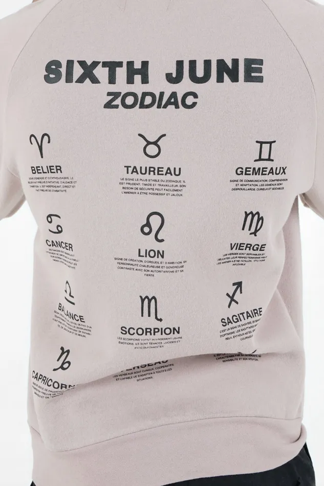 Men Sixth June Paris Sweats Knitwear Zodiac Signs Hoodie Beige Pink Men Sixth June Paris Sweats Knitwear Zodiac Signs Hoodie Beige Pink