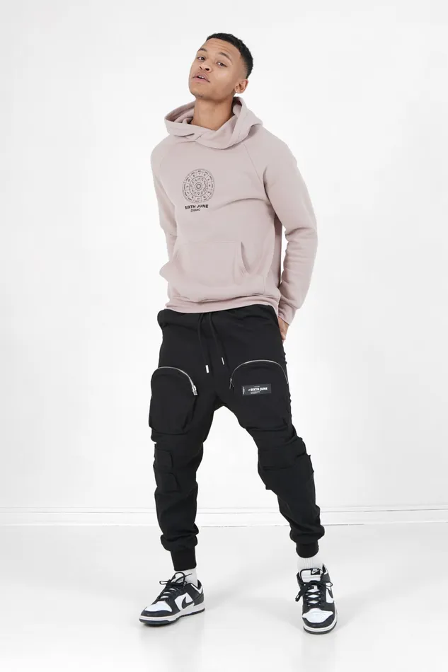 Men Sixth June Paris Sweats Knitwear Zodiac Signs Hoodie Beige Pink Men Sixth June Paris Sweats Knitwear Zodiac Signs Hoodie Beige Pink