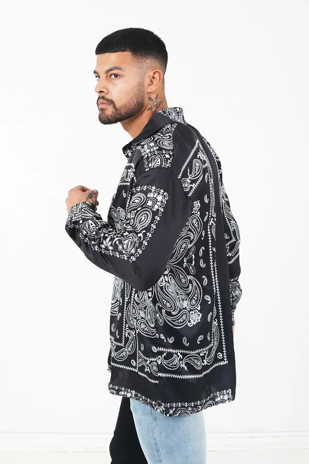 Men Sixth June Paris Tops Bandana Light Shirt Black Men Sixth June Paris Tops Bandana Light Shirt Black
