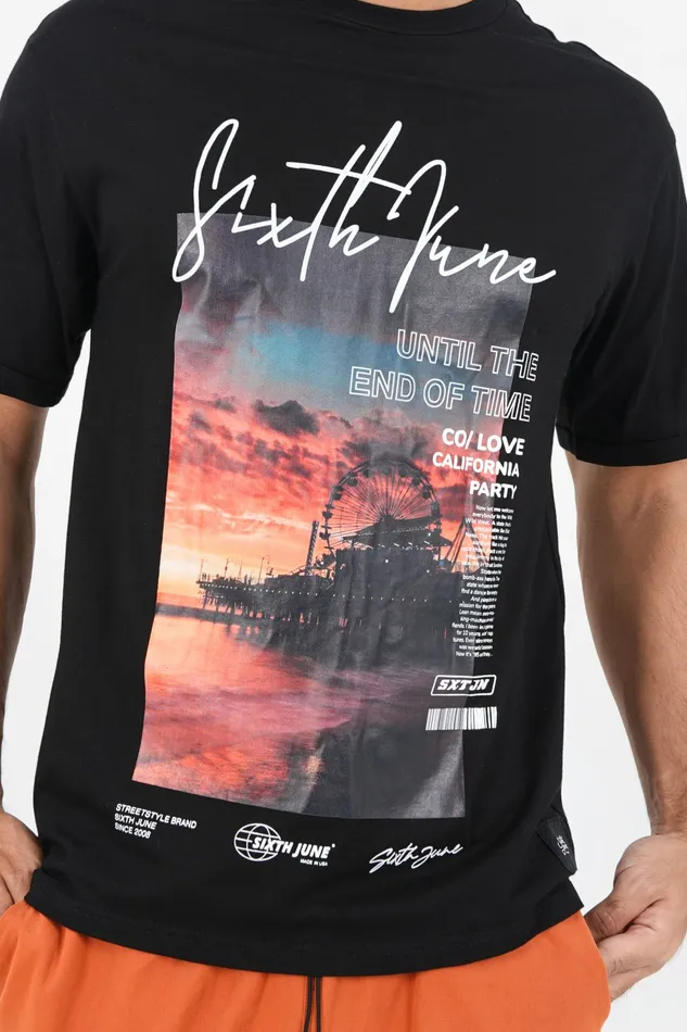 Men Sixth June Paris Tops California Sunset Tshirt Black Men Sixth June Paris Tops California Sunset Tshirt Black