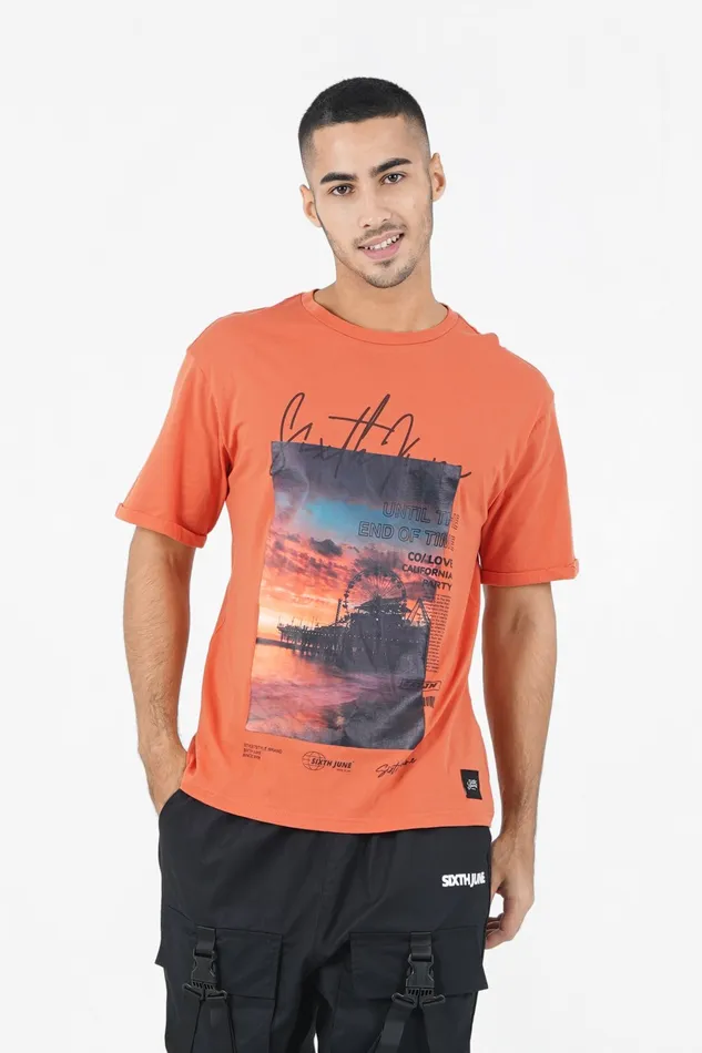 Men Sixth June Paris Tops California Sunset Tshirt Orange Men Sixth June Paris Tops California Sunset Tshirt Orange