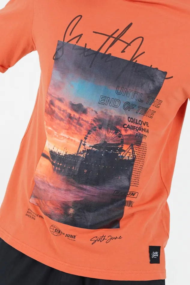 Men Sixth June Paris Tops California Sunset Tshirt Orange Men Sixth June Paris Tops California Sunset Tshirt Orange