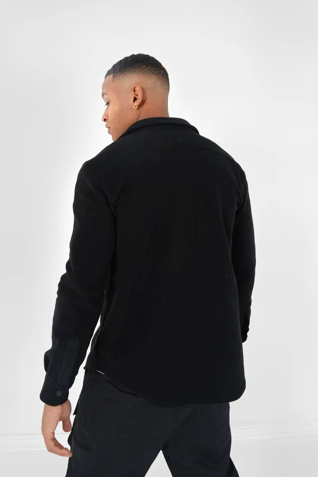 Men Sixth June Paris Tops Fleece Pocket Shirt Black Men Sixth June Paris Tops Fleece Pocket Shirt Black