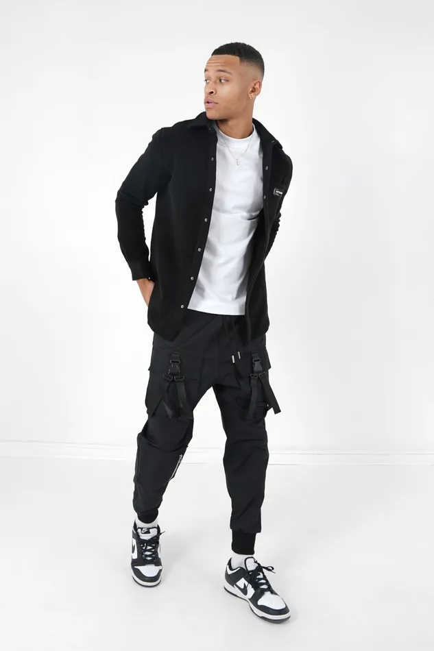 Men Sixth June Paris Tops Fleece Pocket Shirt Black Men Sixth June Paris Tops Fleece Pocket Shirt Black