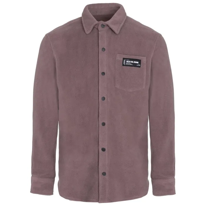 Men Sixth June Paris Tops Fleece Pocket Shirt Brown