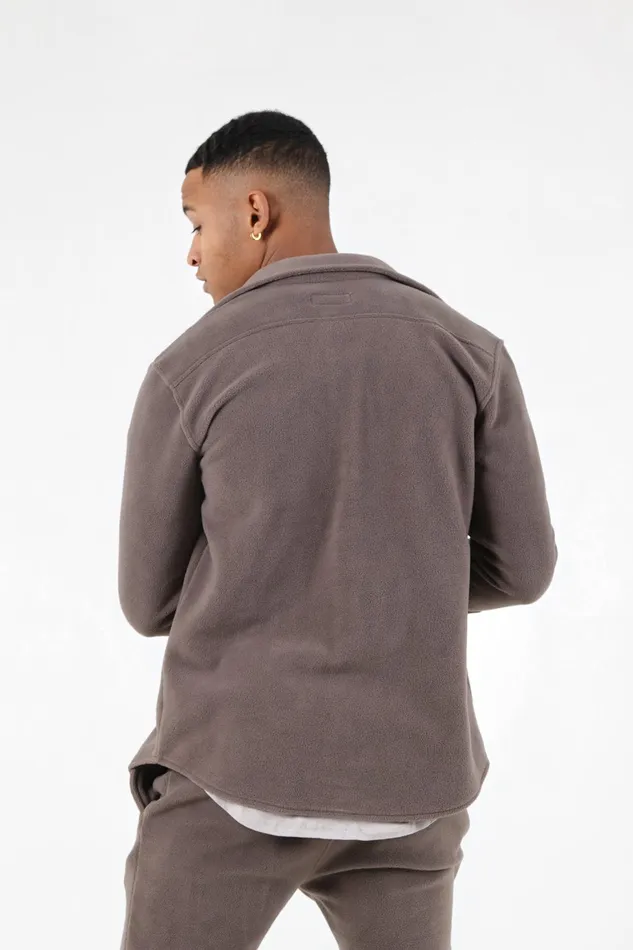 Men Sixth June Paris Tops Fleece Pocket Shirt Brown Men Sixth June Paris Tops Fleece Pocket Shirt Brown