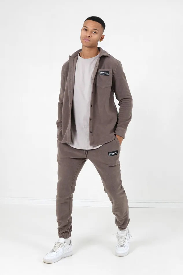 Men Sixth June Paris Tops Fleece Pocket Shirt Brown Men Sixth June Paris Tops Fleece Pocket Shirt Brown