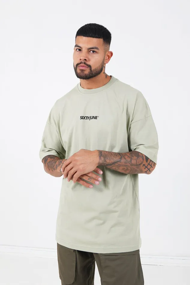 Men Sixth June Paris Tops Large Logo Tshirt Green Men Sixth June Paris Tops Large Logo Tshirt Green