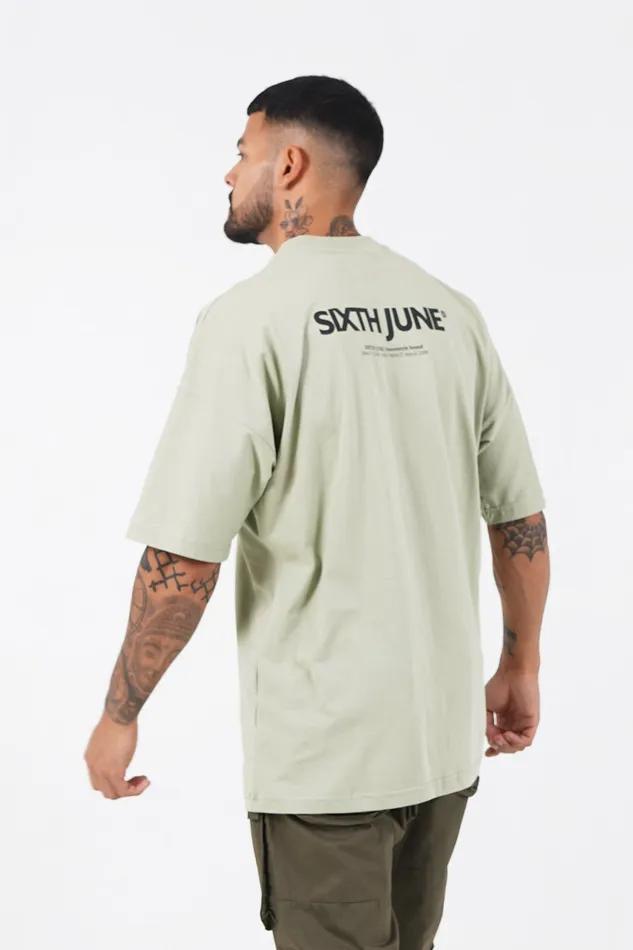 Men Sixth June Paris Tops Large Logo Tshirt Green Men Sixth June Paris Tops Large Logo Tshirt Green